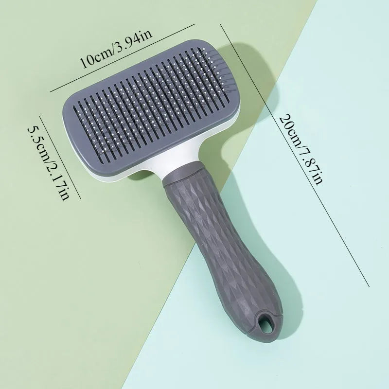 2-in-1 Pet Grooming Brush - Massaging Deshedder with Easy Cleanup