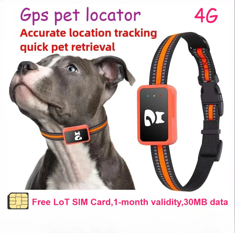 4G Smart Dog Collar Holder GPS Tracker for pet Waterproof Free SIM Cat Tracking Device Pet Locator with Find My for iOS Android