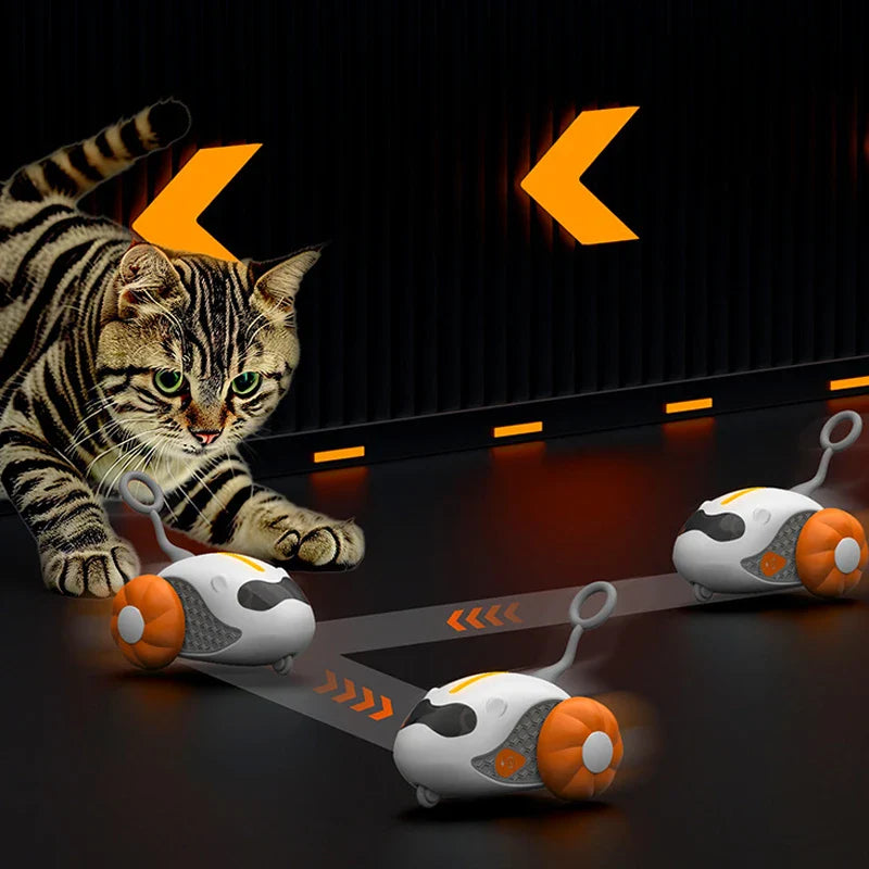 Cat Toy Ball Automatic Rolling Smart Cat Toy Car Interactive car remote control electric Car Indoor Pet Kitten Supplies