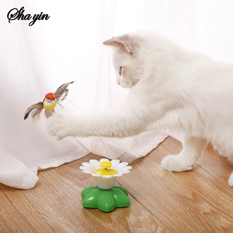 Electric Flying Bird Teasing Stick Automatically Spins Around Hummingbird, Cat Self Hi Toy